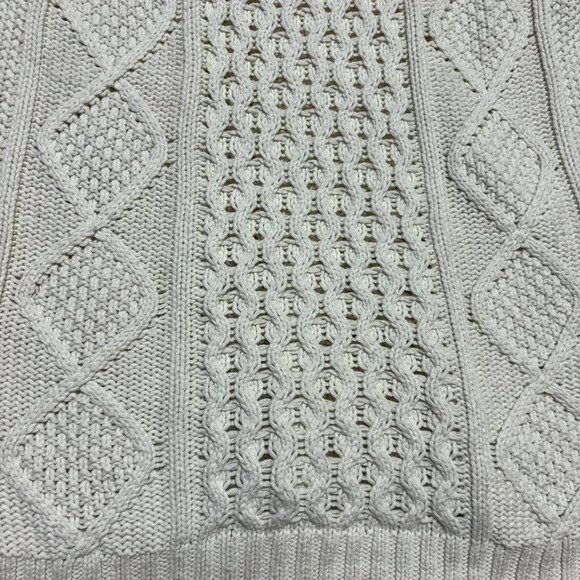 Madewell Classic Cable Open Knit Off White Crew‎ Neck Sweater Small - Picture 9 of 11
